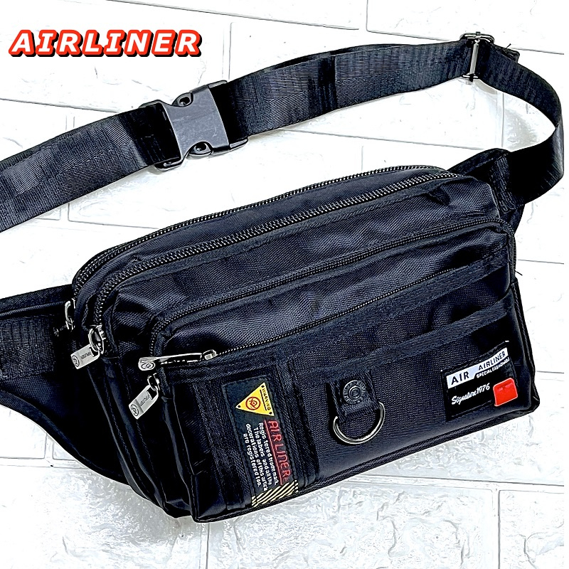 Ready Stock!! Air Liner 6 Zip Compartments Fashion Men Waist Bag Pouch ...