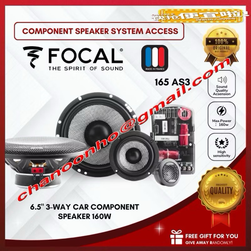 Focal 165 AS3 luidsprekerset auto