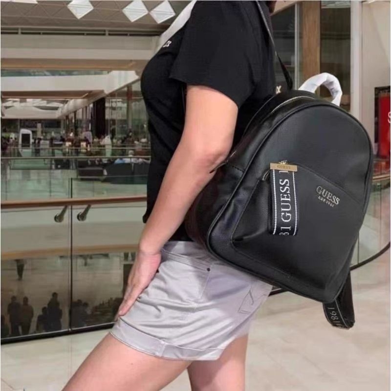 guess bag new simple solid color leisure backpack large capacity zipper ...