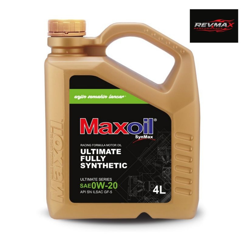 Maxoil SynMax Ultimate Fully Synthetic Motor Oil SAE 0W-20 (4L ...