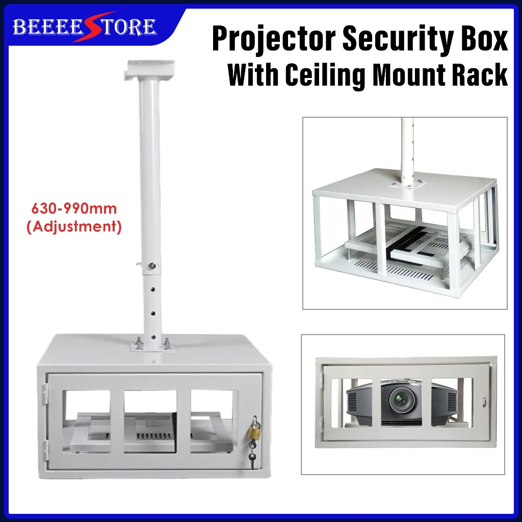 Projector Security Box Casing with Safety Padlock Ceiling Mount Bracket ...