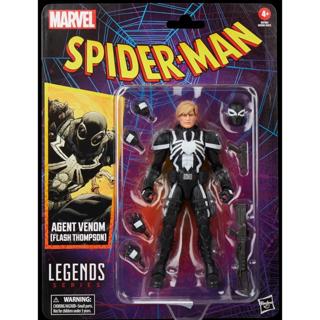 Marvel Legends Agent Venom (Flash Thompson), Retro Comics Collectible 6 ...