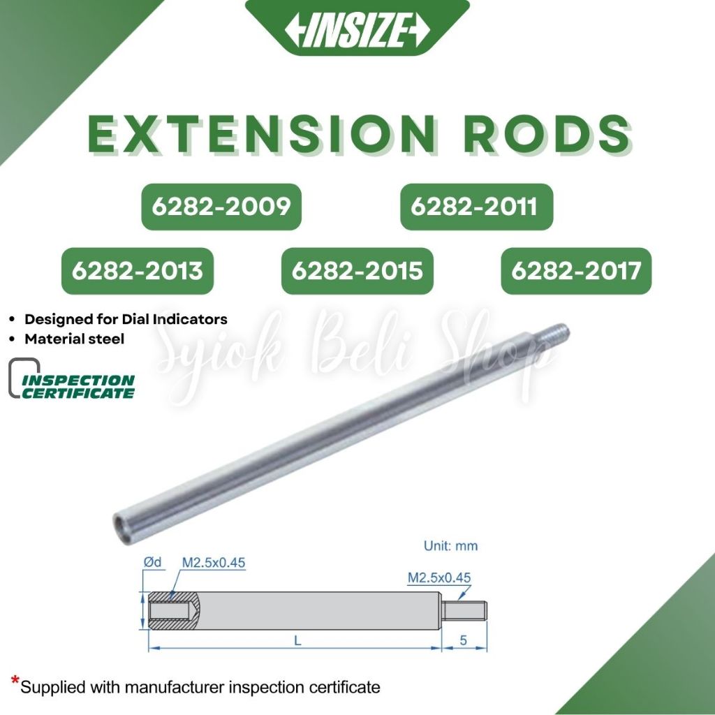 INSIZE EXTENTION ROD(STEEL) 6282-2009,6282-2011,6282-2013,6282-2015 ...