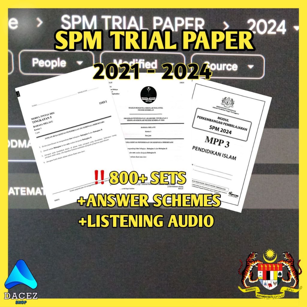 Spm Trial Paper 2021 2024 Answer Schemes Shopee Malaysia