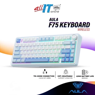 AULA F75 Wireless Mechanical Gaming Keyboard 75% Layout with RGB Tri-Mode, Gasket Structure, Hot-swappable