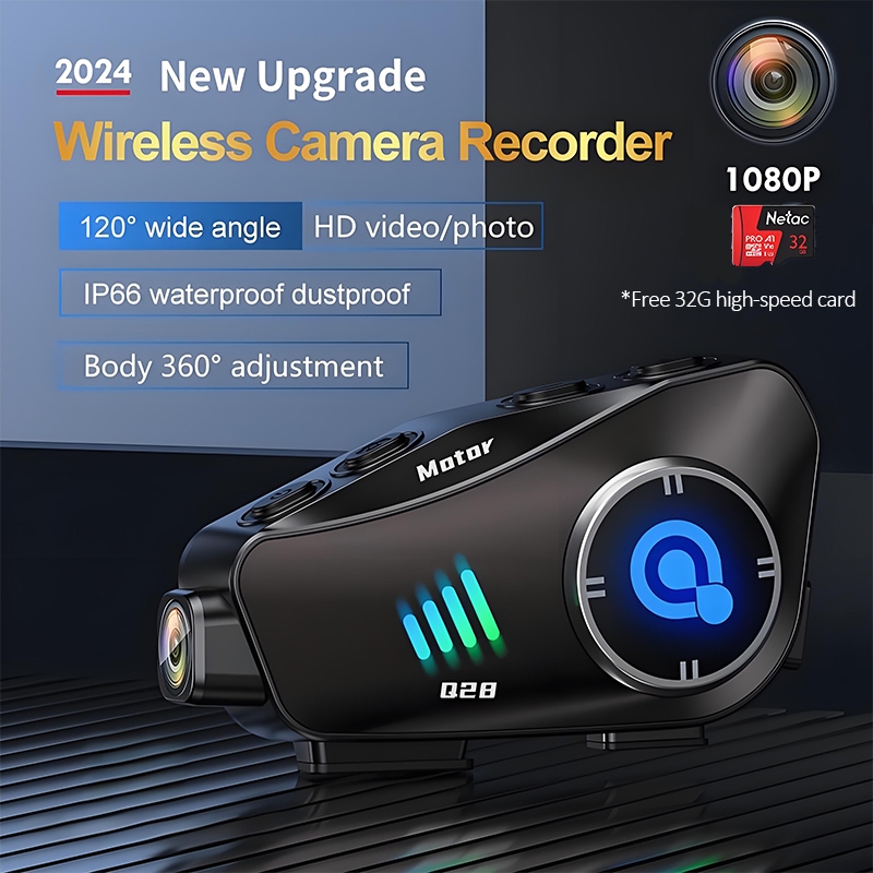 HNJ Q28 Helmet Wireless Bluetooth Headset Camera Recorder 1080P ...