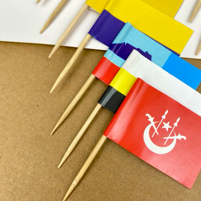 𝐋𝐀𝐃𝐘𝐑𝐀 𝐎𝐅𝐅𝐈𝐂𝐈𝐀𝐋 CAKE TOPPER SET BENDERA NEGERI MALAYSIA MERDEKA 17PCS ...