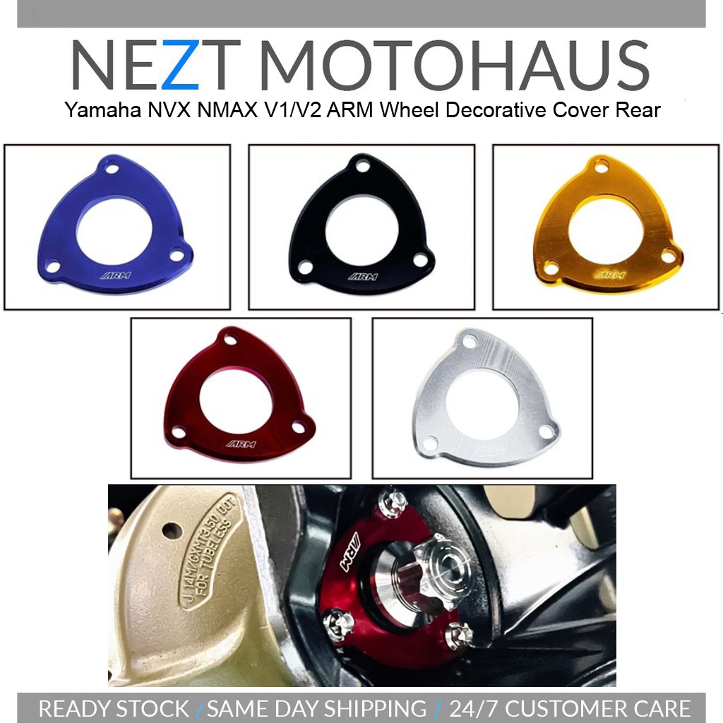 Yamaha NVX NMAX V1/V2 ARM Wheel Decorative Cover Rear ( Black / Blue ...