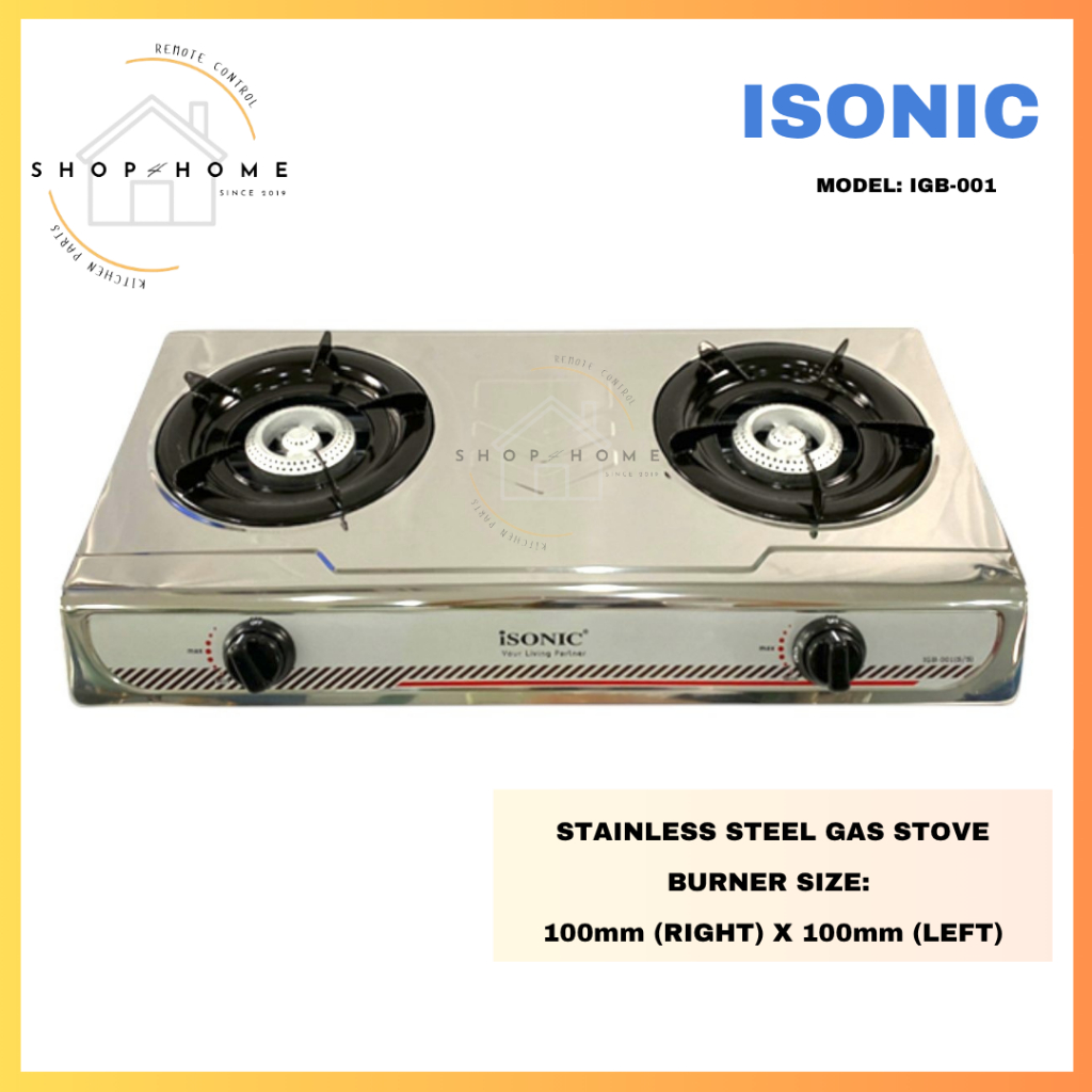 ISONIC STAINLESS STEEL GAS STOVE / GAS COOKER IGB-001 / IGB-001(SS ...