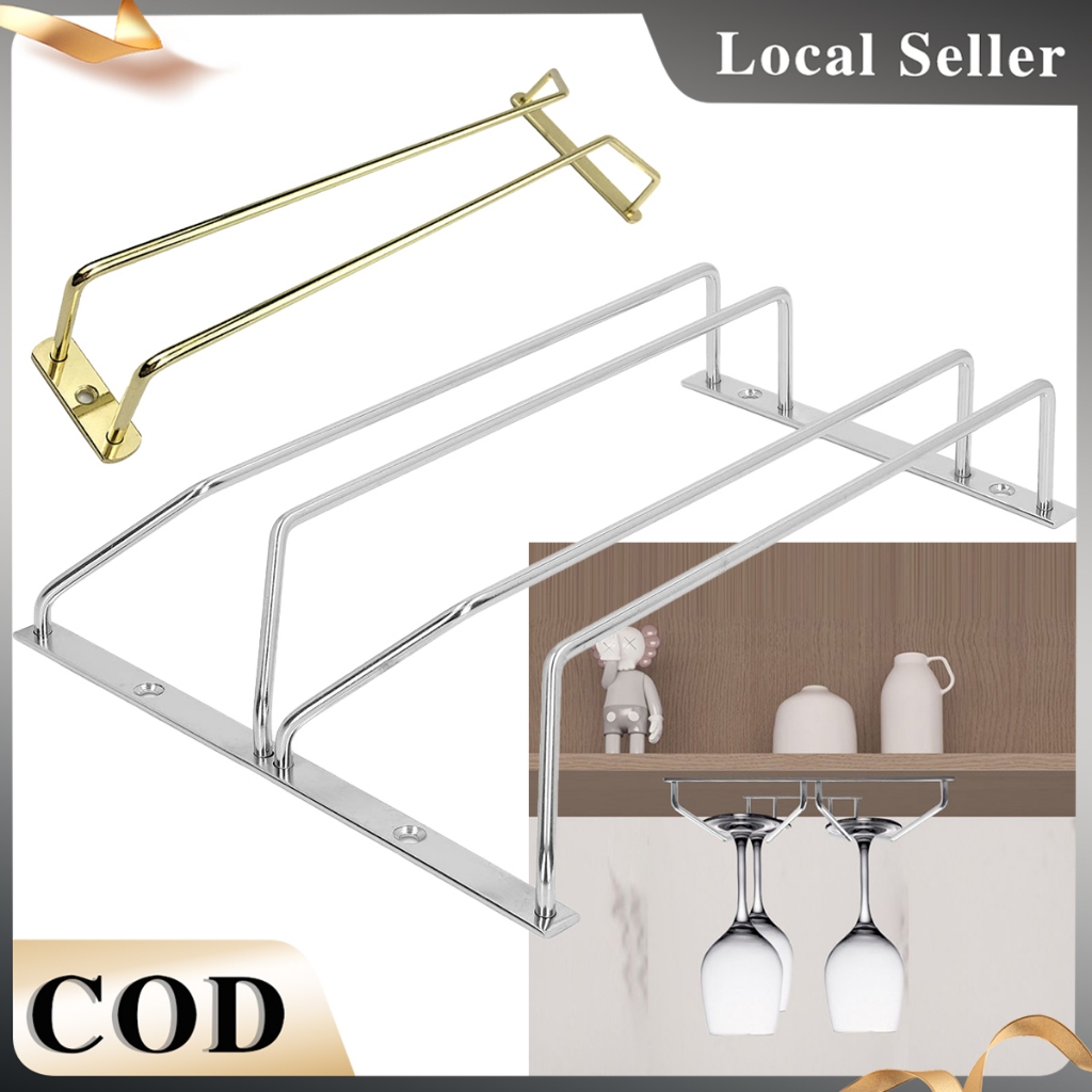 Glassware Rack Bar Glassware Hanger Mini Bar Holder 2 Row Wine Glass ...