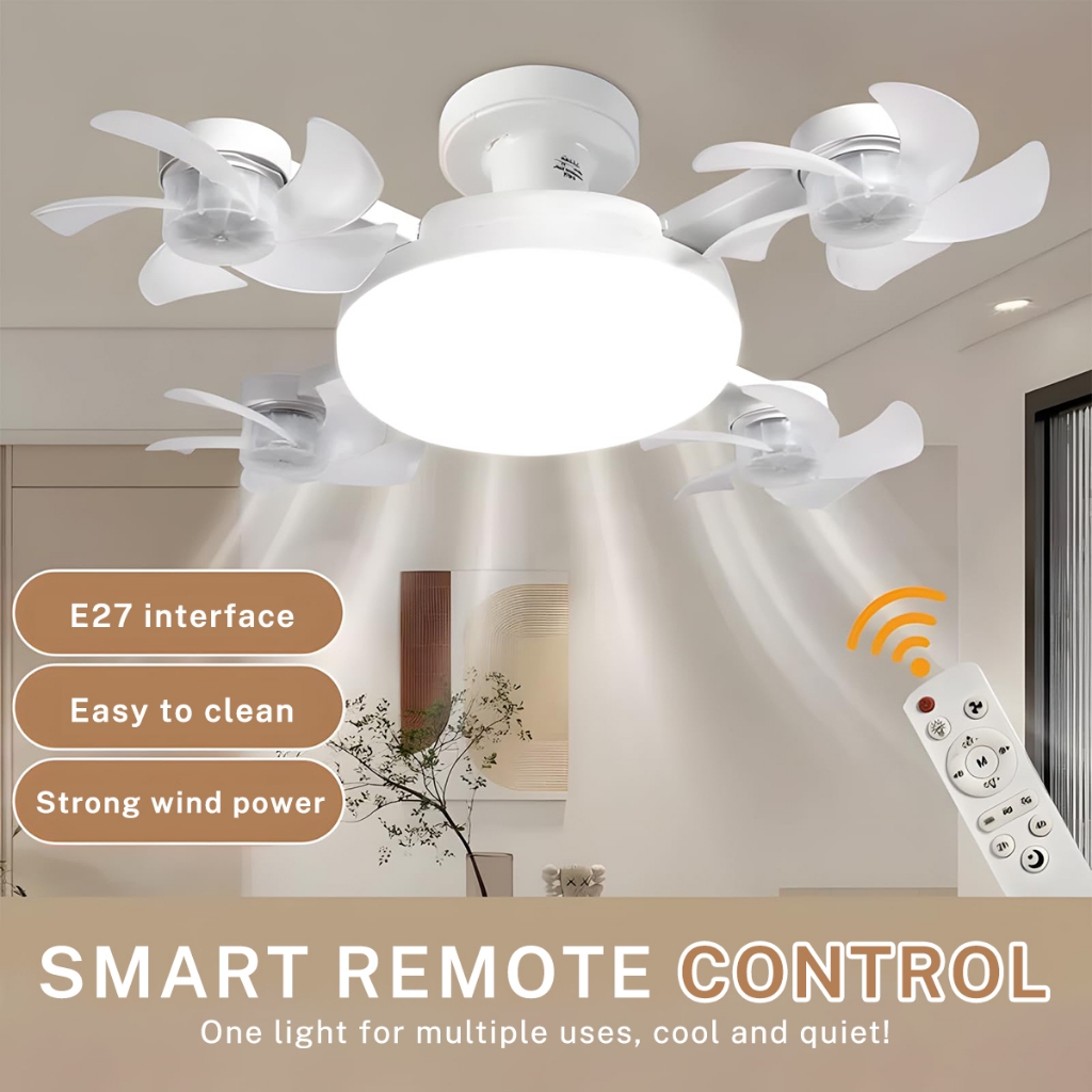 E27 Ceiling Fan Invisible Remote Control Fan Light 2 IN 1 LED Ceiling ...