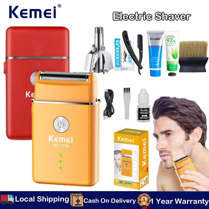 Kemei Electric Shaver Rechargeable Razor for Face Care Beard Trimmer ...