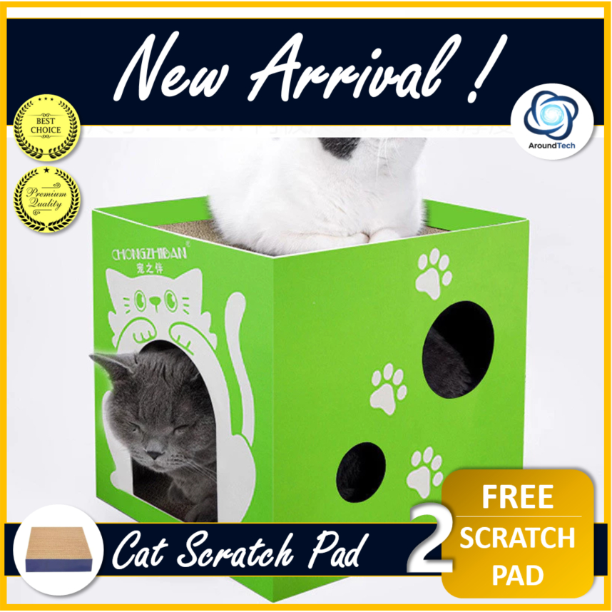 [OYEN] Colorful Square Cat Box House – The Ultimate 2-in-1 Hideaway ...