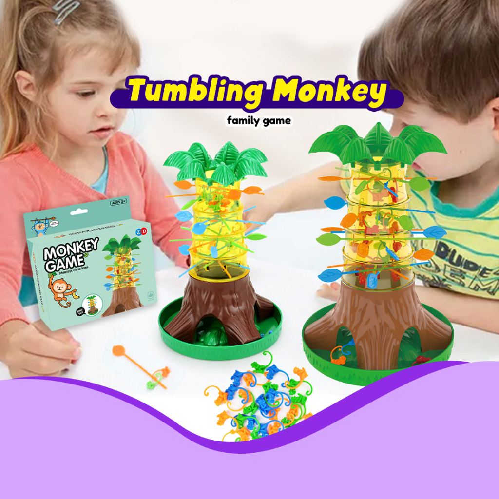 Realeos Family Party Kids Toy Jumping Tumbling Falling Monkey ...