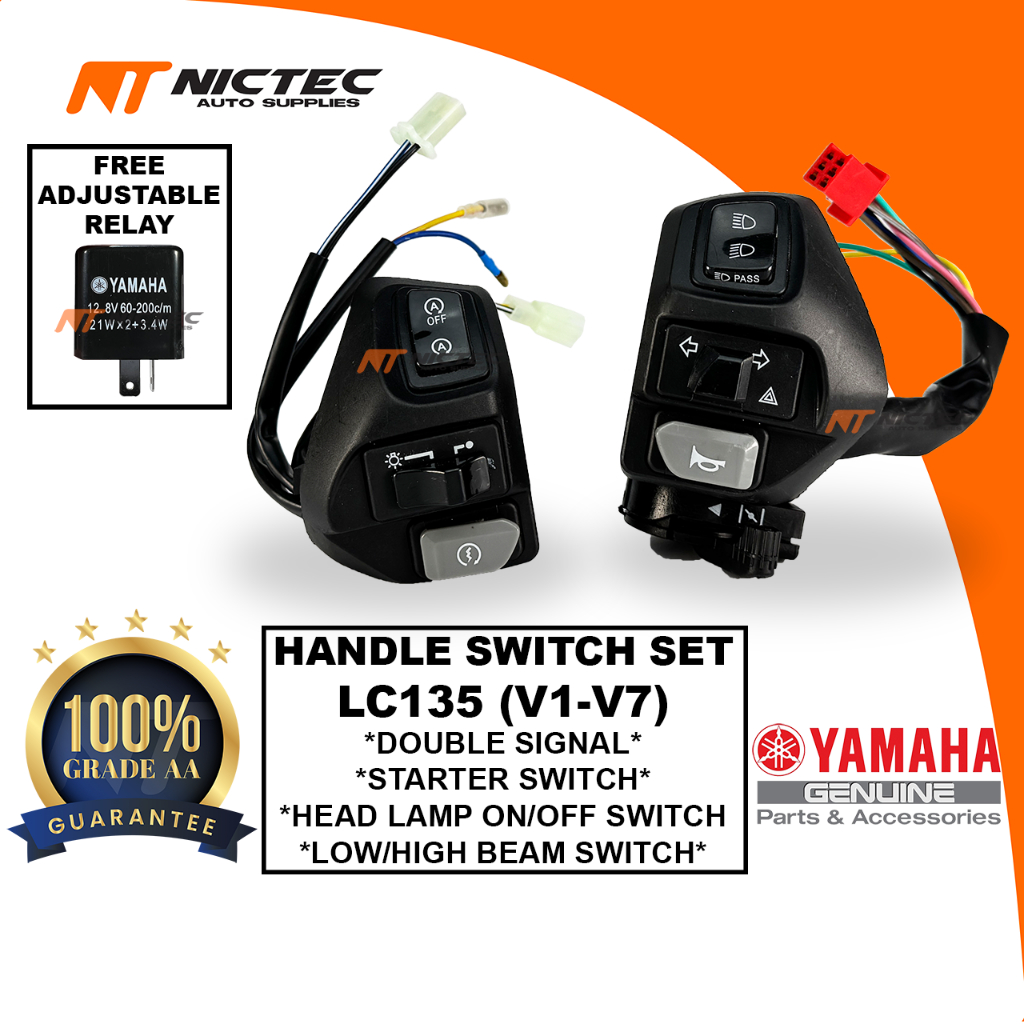 YAMAHA HANDLE SWITCH SET LC135 V1-V7 SRL110 EGO EGO-S SOLARIZ LEFT ...