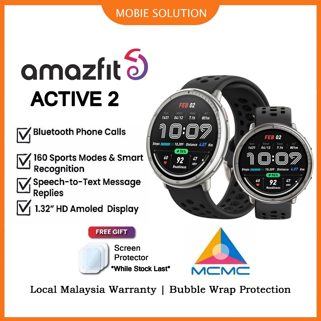 [New] Amazfit Active 2 Round ( A2437 ) Smart Watch (44mm) GPS Map ...