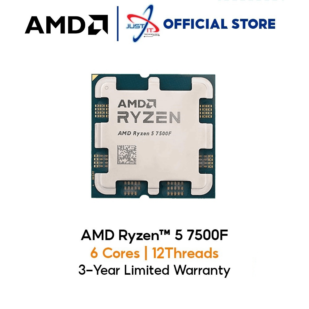AMD RYZEN 7500F 32MB CACHE PROCESSOR AM5 MPK (BULK