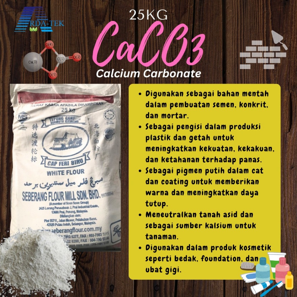 CALCIUM CARBONATE X 25KG / CACO3 / KALSIUM KARBONAT / MENEUTRALKAN ...