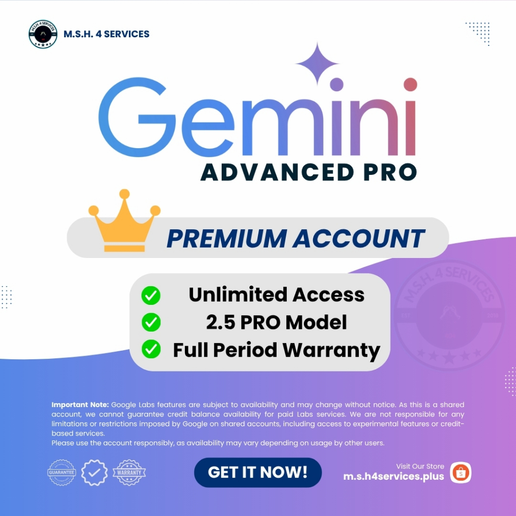 🔥 Gemini Advanced PRO 2.5 – Ultra-Fast AI Model | 24/7 Reliable Access ...