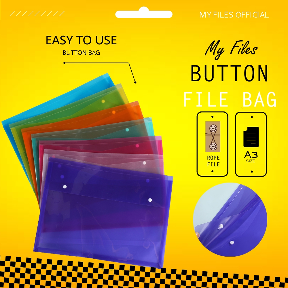 MYFILES A3 Button File Folder File Bag Office Document Holder Student ...