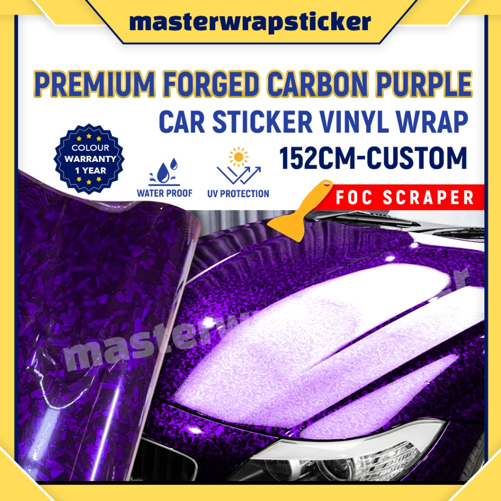 HD FORGED CARBON FIBER PURPLE STICKER(152CM-60CM)Car Sticker Kilat ...