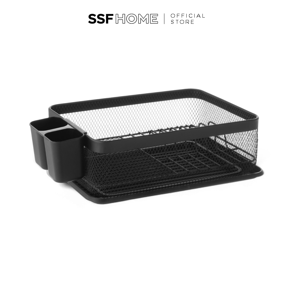 SSFHome - Matt Black Dish Rack and Utensils Compartment Drying | Shopee ...