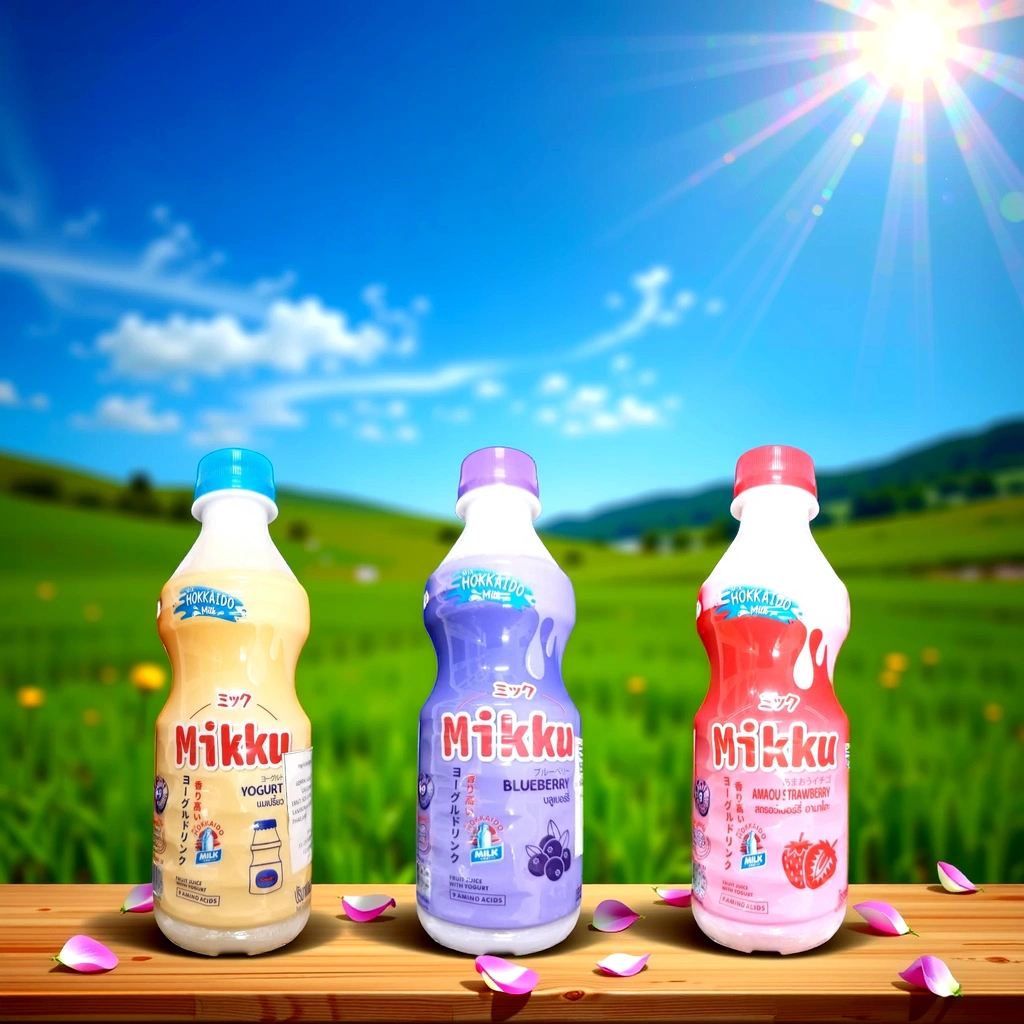 🥤 Mikku Hokkaido Milk Yogurt Drink | 280ml | Yogurt / Blueberry / Amaou ...