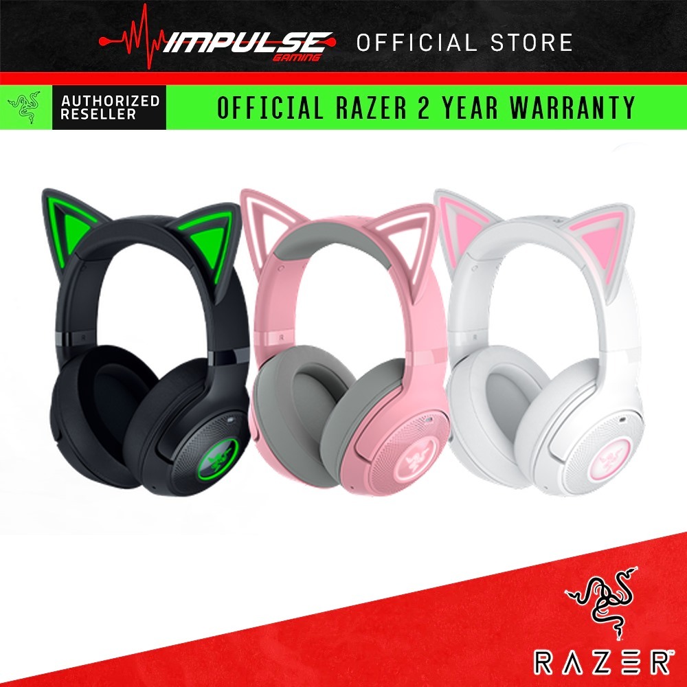 Razer Kraken Kitty V2 BT - Wireless RGB Gaming Headset with Kitty Ears ...