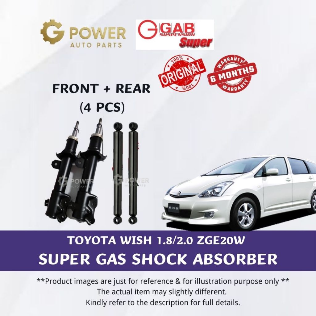 TOYOTA WISH 1.8/2.0 ZGE20W ORIGINAL GAB SUPER GAS SHOCK ABSORBER SET ...