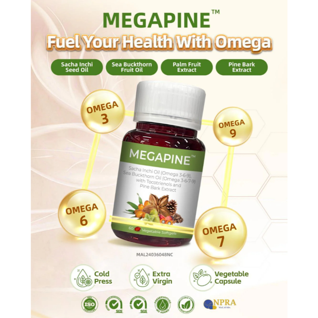 (PROMOTION) NEW ExP:2027 MEGAPINE (OMEGA 3-6-7-9) 60's SOFTGELS2 ...
