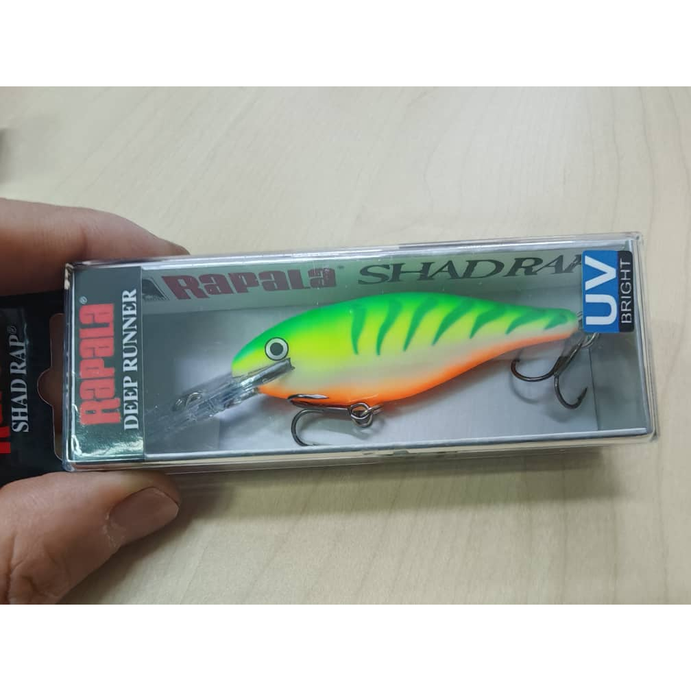 Leurre Rapala SR-7-P Shad Rap Deep Runner - Vert, Bois, Finlande, Neuf Boîte