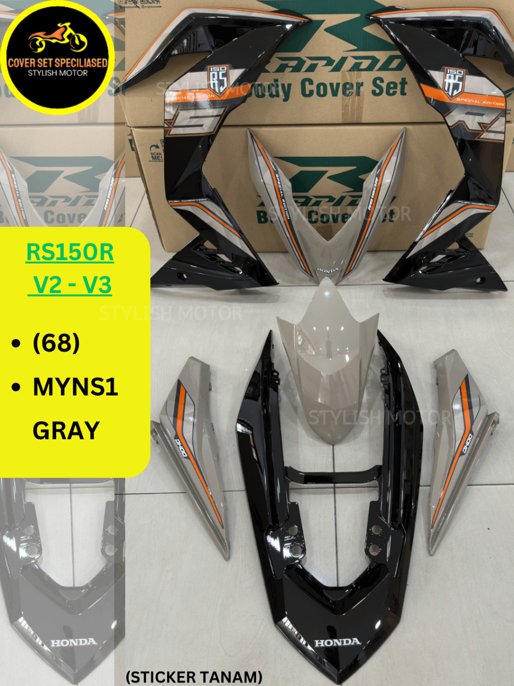 RAPIDO Cover Set Honda Rs150r V1 V2 V3 (68) Dunhill Red Blue Coverset ...