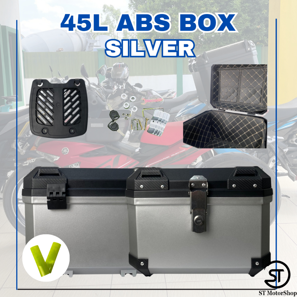 Motorcycle Top Box PP Material Kotak Motor 45 Litre With Universal ...