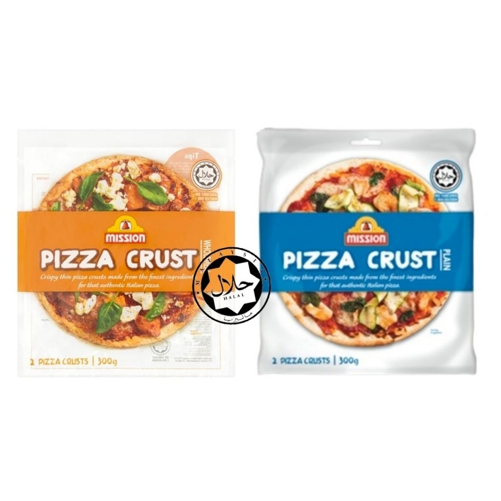 MISSION HALAL Roti Pizza /Pizza Crust Wholemeal | Plain 2s 300g ...