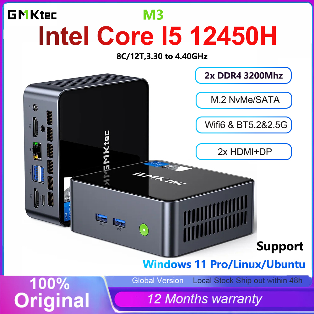 GMKtec M3 Mini PC Intel i5 12450H Windows11 Pro 16GB DDR4 500GB SSD ...