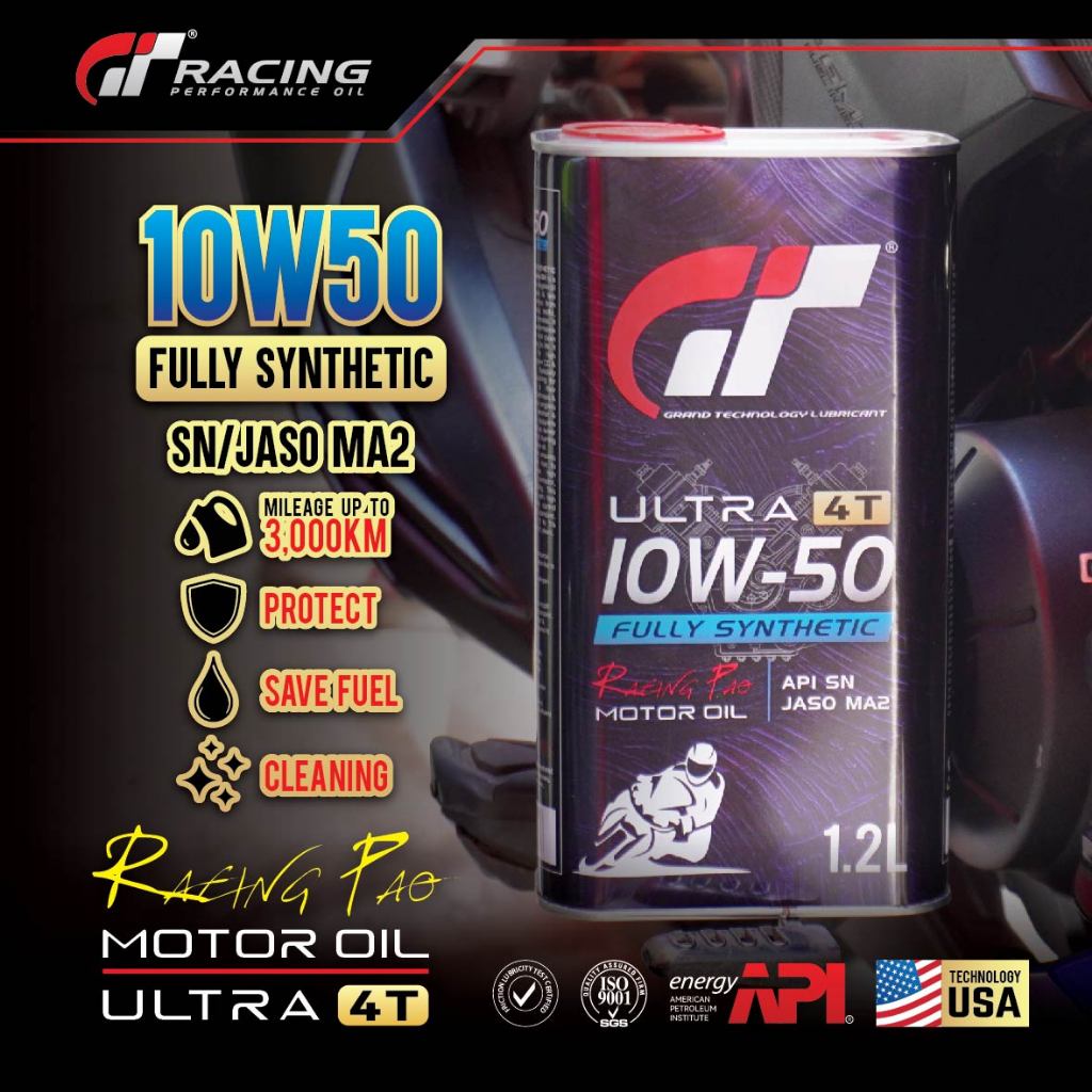 GT Ultra 4T 10W50 Racing Pao Fully Synthetic Motorcycle Engine Oil (1 ...