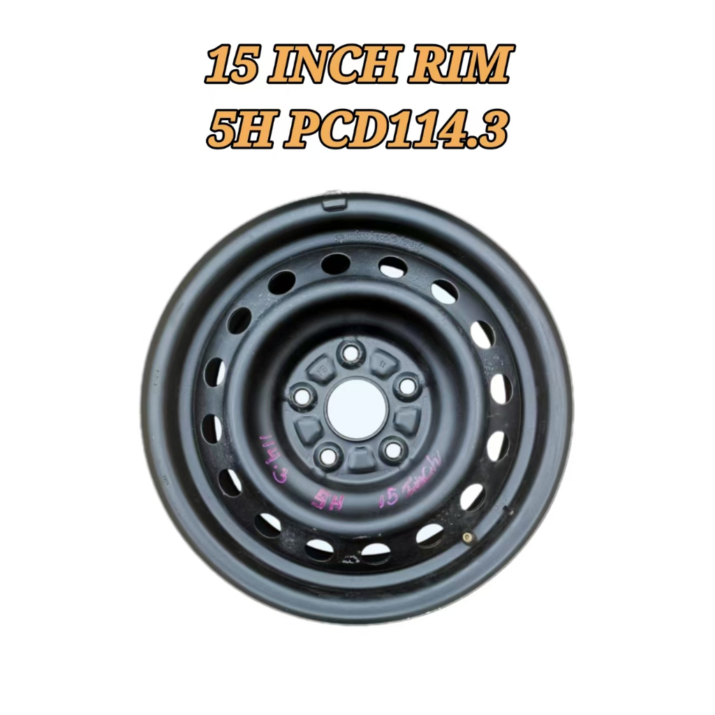 Steel Rim Besi / Rim Tyre / Tayar Rim / Tire Rim 15 Inch 5H PCD114.3 ...