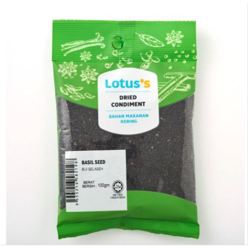 LOTUS Halal ☑️ Biji Selasih/ Basil Seed 100g | Shopee Malaysia