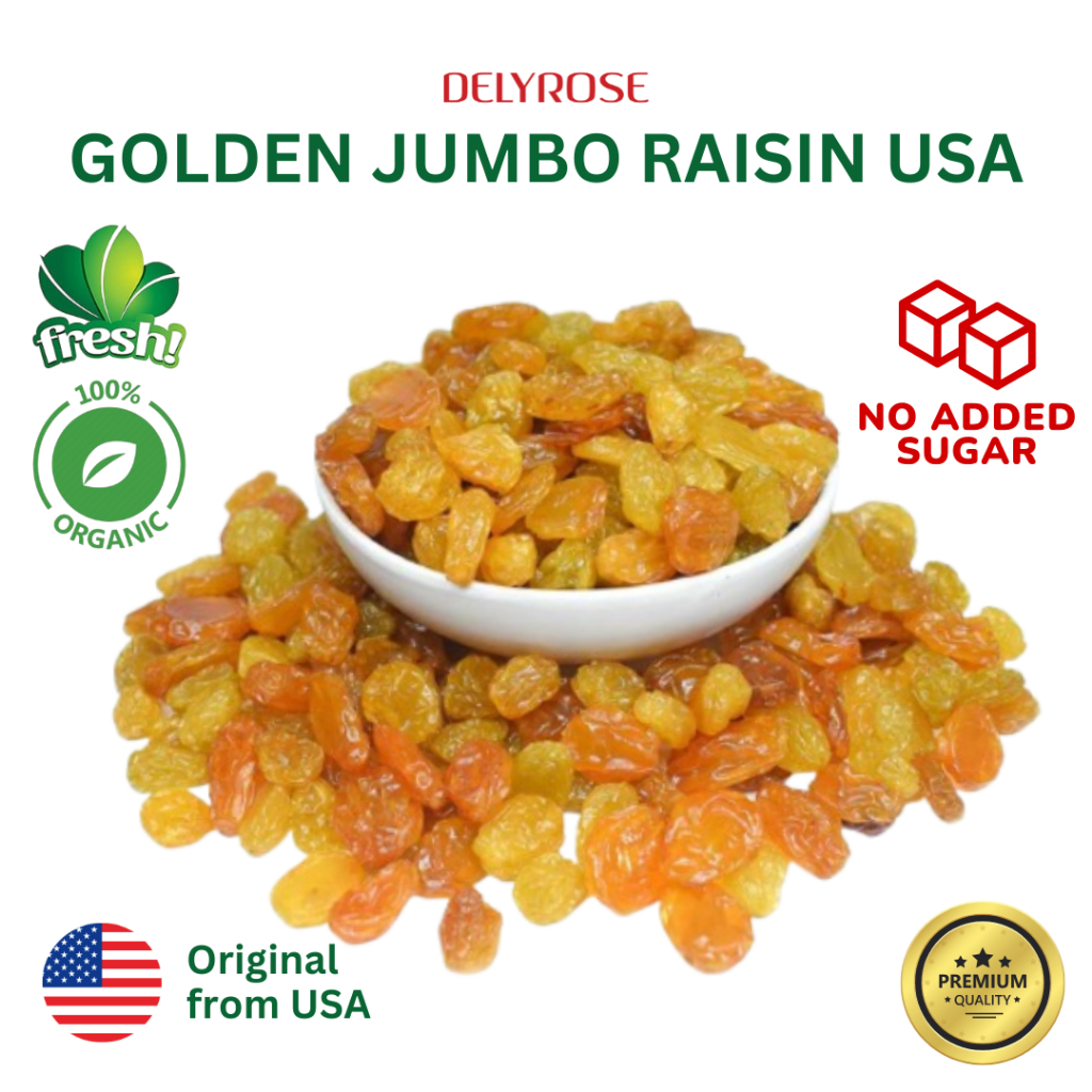 Golden Jumbo Raisin Organic Kismis Kuning Besar Organik Raisins 100g ...