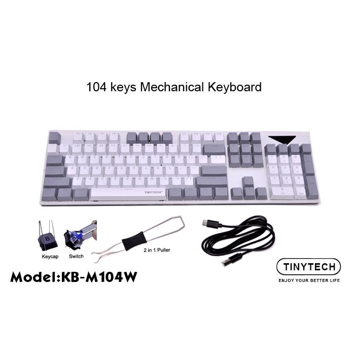 Tinytech 104 keys Mechanical Keyboard (KB-M104W) | Shopee Malaysia