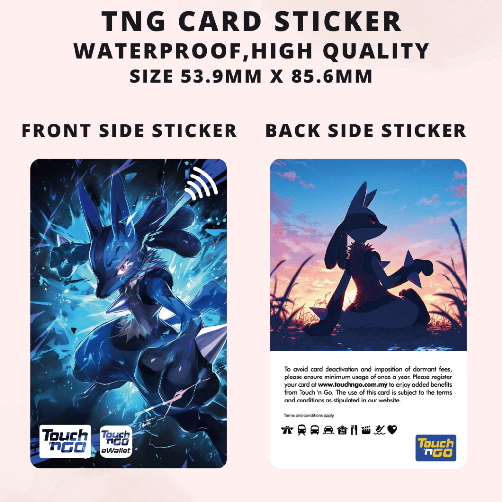 Custom Made Lucario - Card Sticker/Touch n Go/Access Card and Debit ...