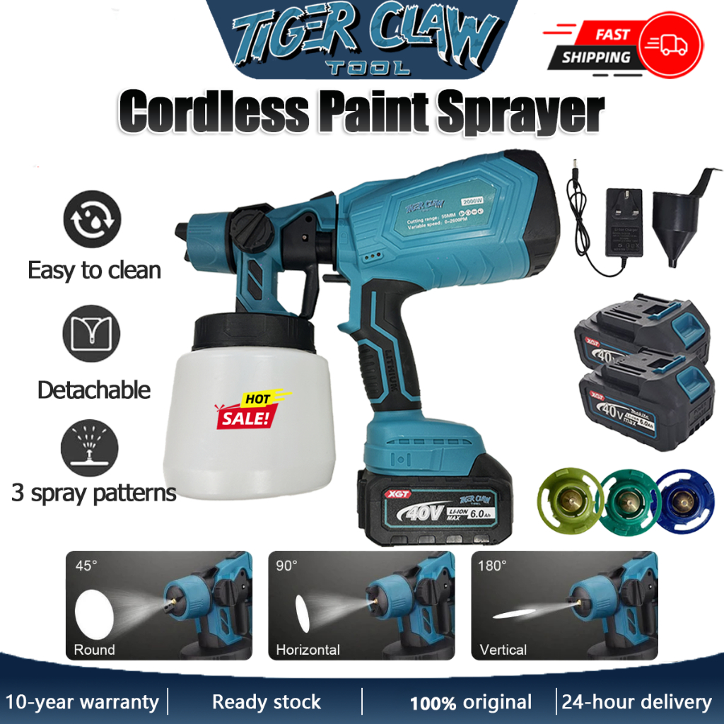 Tiger Claw Tool 1000ML Cordless Electric Spray Guns with 3 Nozzle Flow ...