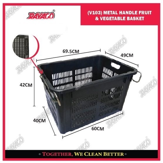 RAYACO VIP V103 Heavy Duty Metal Handle Fruit & Vegetable Industrial ...
