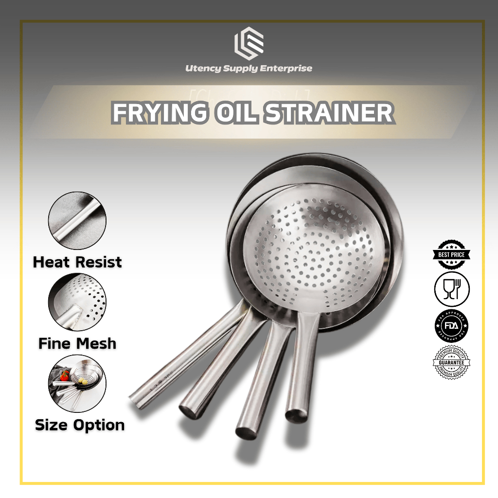 Thick Stainless Steel Oil Strainer Colander With Stainless Steel Handle ...