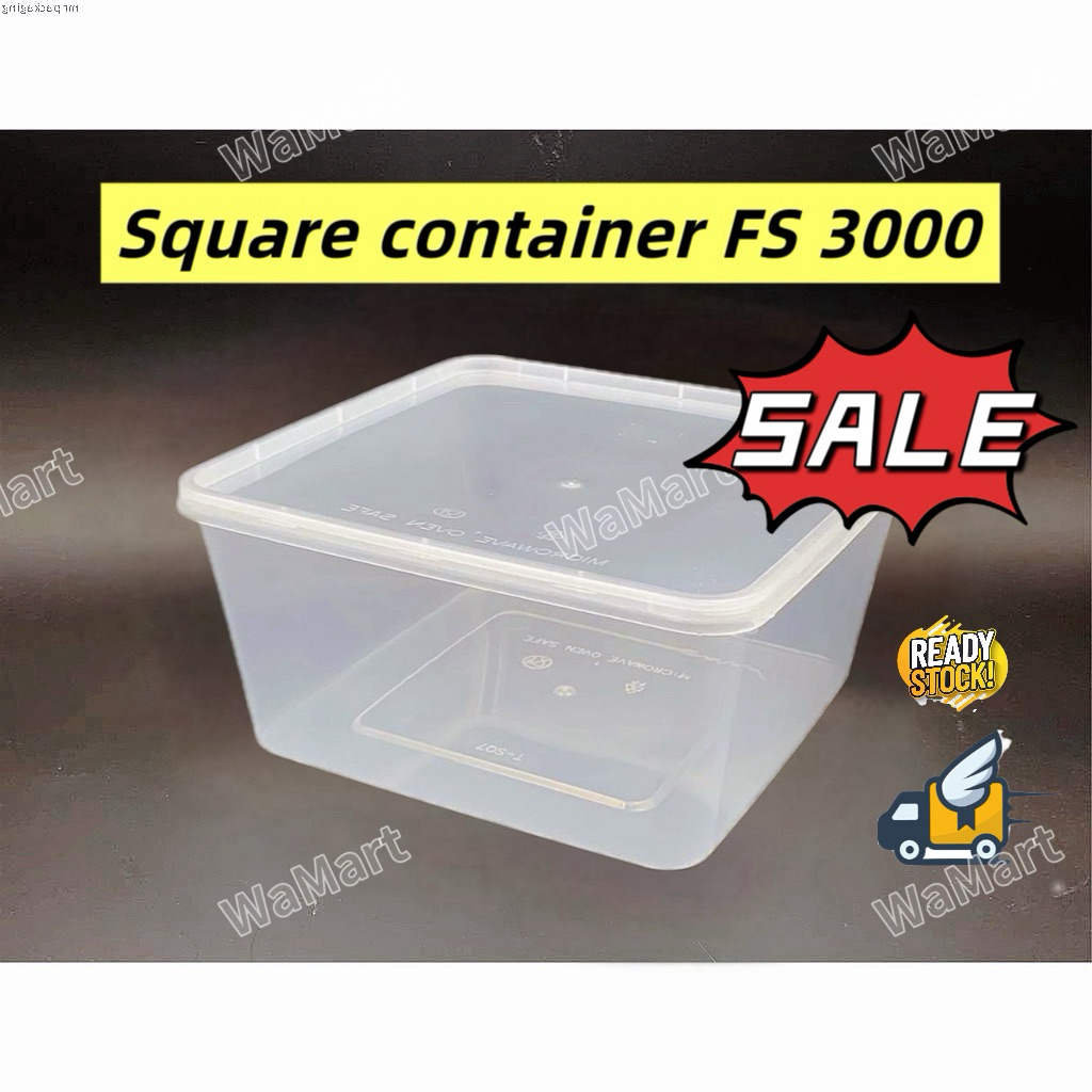Square Container FS 3000 (30set±) Disposable Plastic Food Container ...