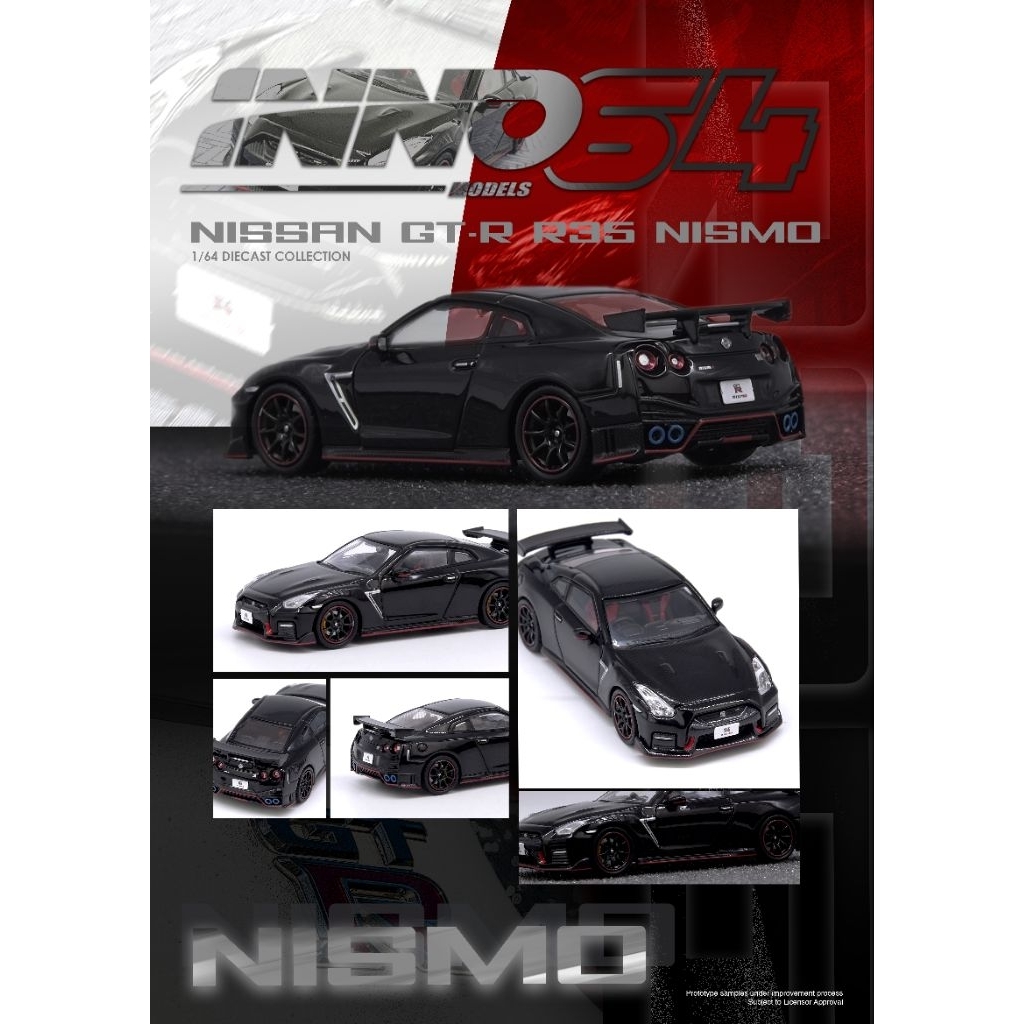 1/64 Inno Nissan GTR R35 Nismo (Black) Static Display Scale Model ...