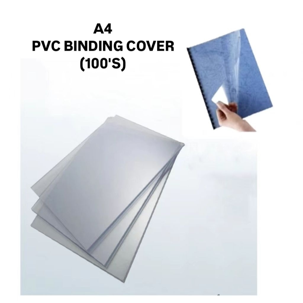 (1PKT) A4 PVC Transparent Binding Cover Rigid Sheet 100'S | 透明封面胶片 X ...
