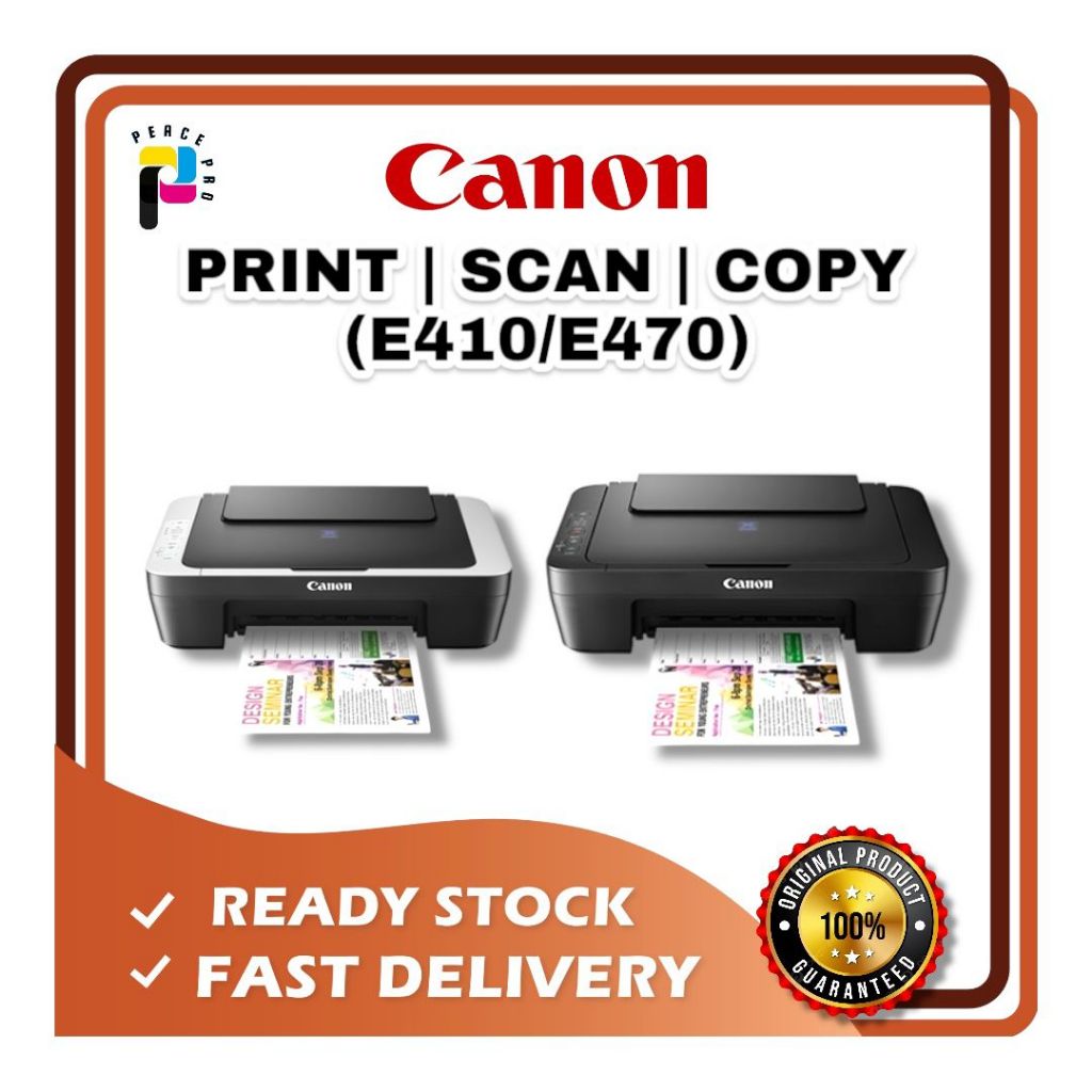 READY STOCK!!CANON PIXMA E410 | E470 INK COLOUR ALL-IN-ONE PRINTER ...