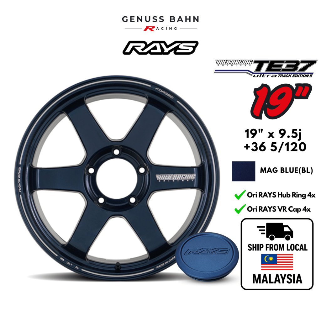 FL5 / FK8 Sport Rim RAYS TE37 ULTRA Mag Blue (BL) 19