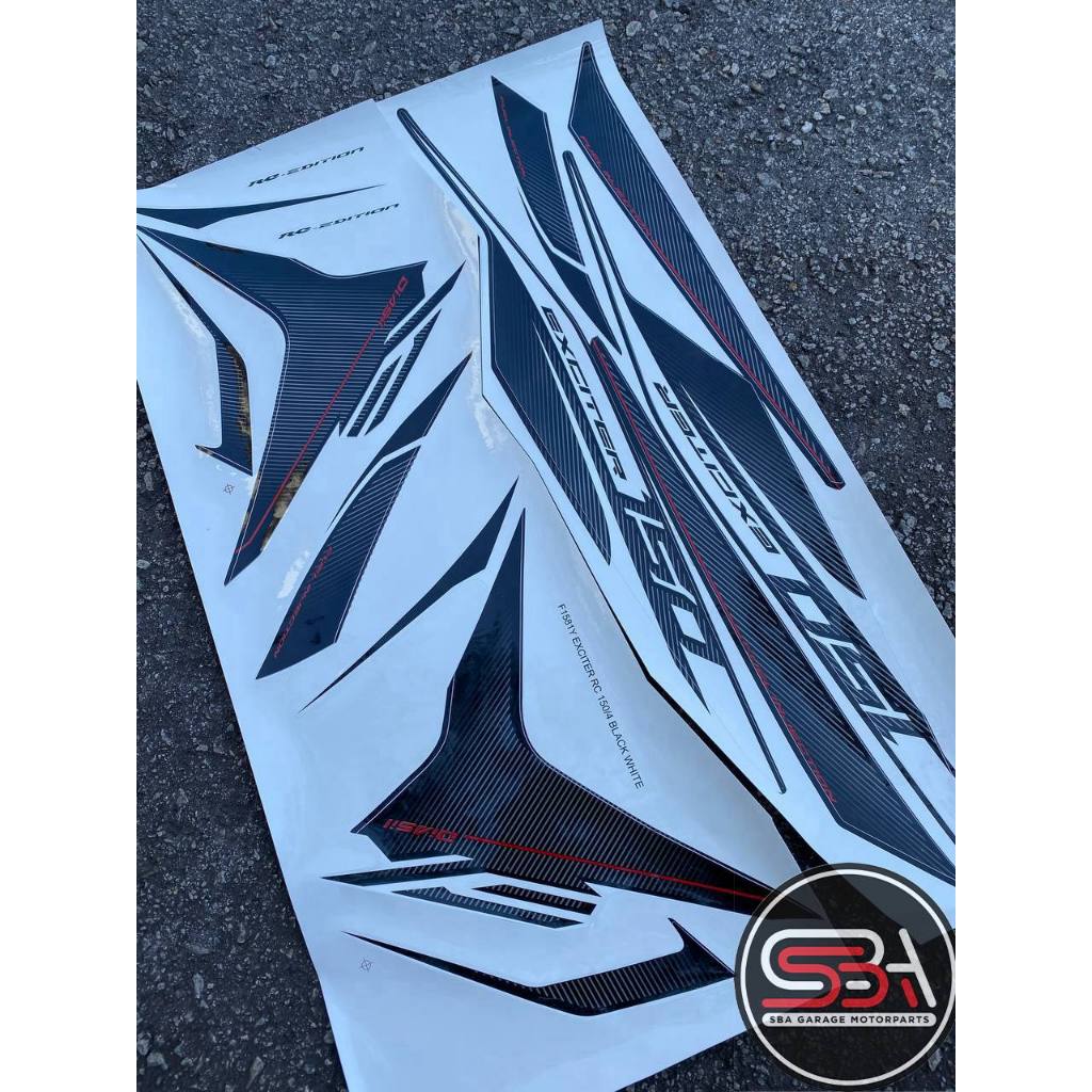 STICKER BODYSET / STRIPE COVERSET Y15 V1 V2 RC HITAM EXCITER BLACK ...